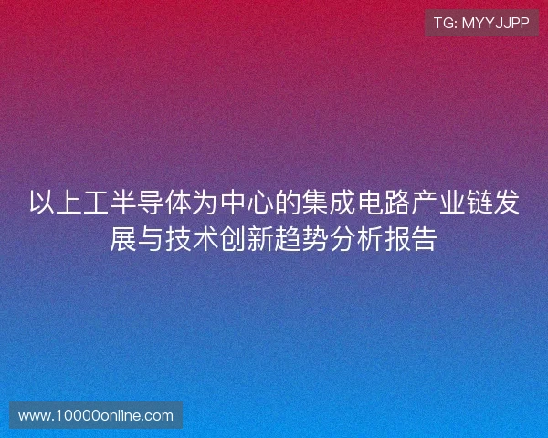 以上工半导体为中心的集成电路产业链发展与技术创新趋势分析报告